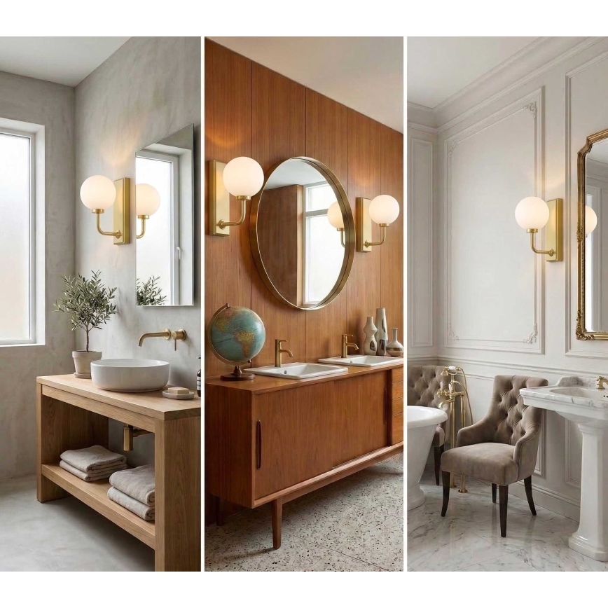 Open Design OR85600 - Kylpyhuoneen seinävalaisin ERO 1xG9/9W/230V IP44 messinki