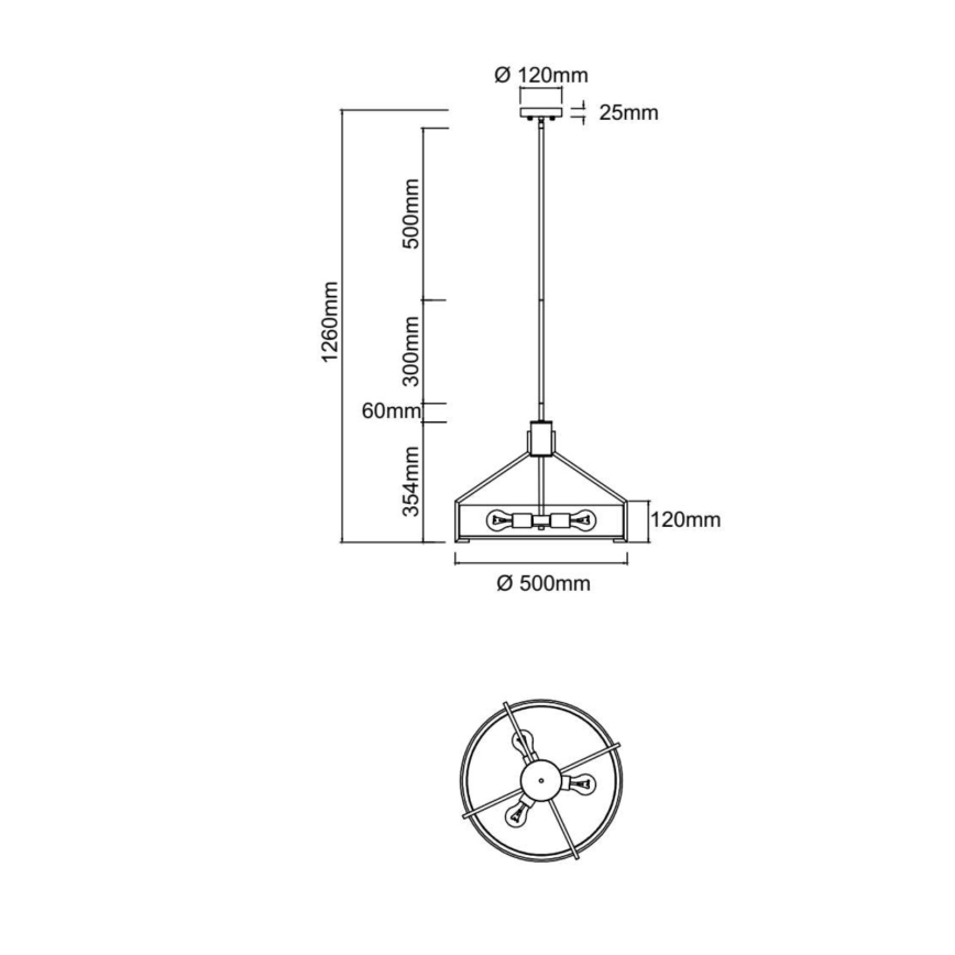 Open Design OR85624 - DORETTO varrellinen riippuvalaisin 4xE27/15W/230V halkaisija 50 cm mattakromi/valkoinen