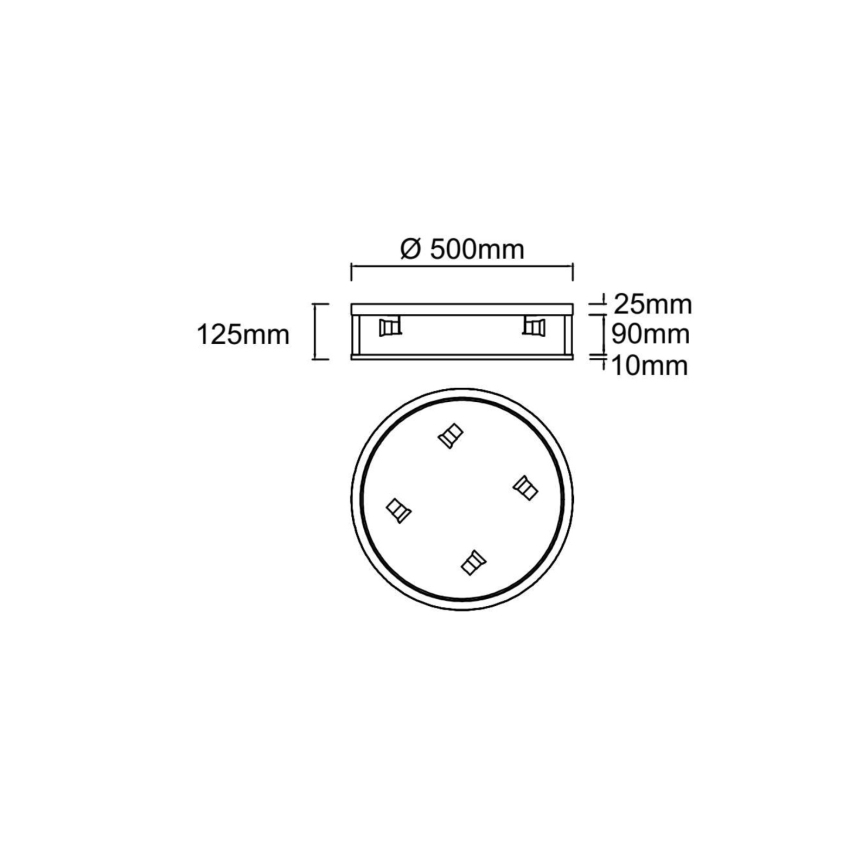 Open Design OR85808 - SANDRO-kattovalaisin, 4 x E14-kanta, 12 W, 230 V, halkaisija 50 cm, kiiltävä kromi