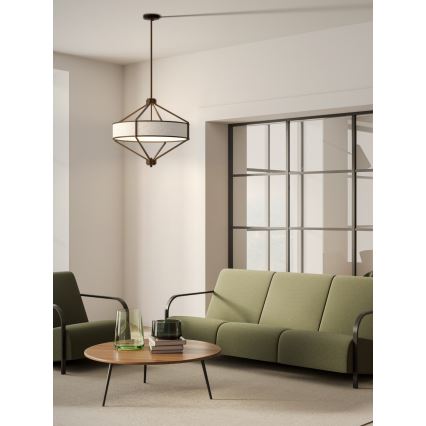 Open Design OR85846 - ZUNDO kattovalaisin tangolla 4xE27/15W/230V ruskea/beige