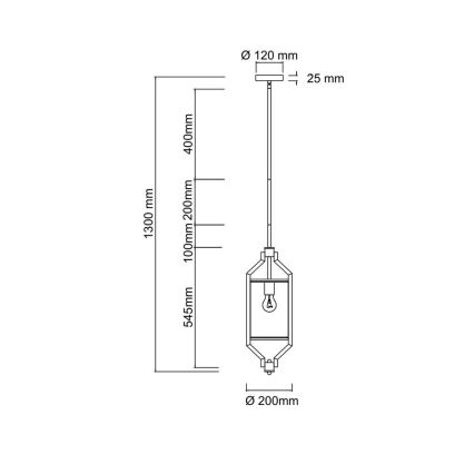 Open Design OR85860 - ZUNDO kattokruunu varressa 1xE27/15W/230V messinki/valkoinen