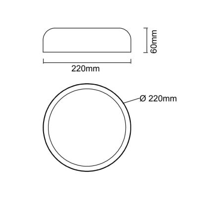 Open Design OR85921 - LED-kattovalaisin CEDRONE LED/14W/230V 3000/4500/6500K Ø 22 cm musta