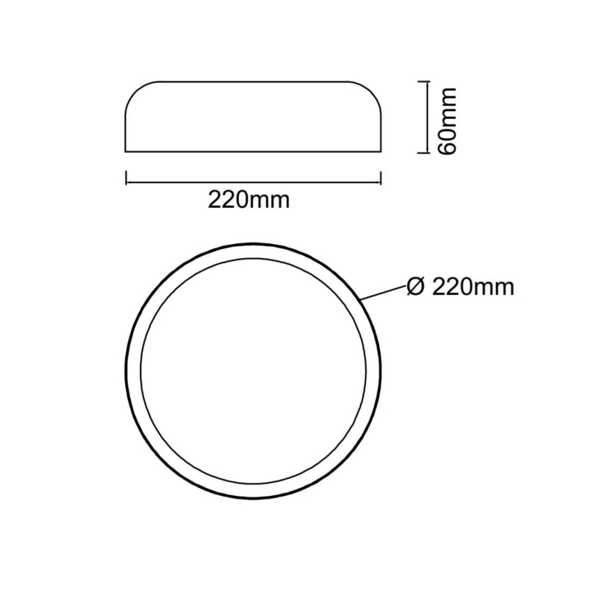 Open Design OR85921 - LED-kattovalaisin CEDRONE LED/14W/230V 3000/4500/6500K Ø 22 cm musta