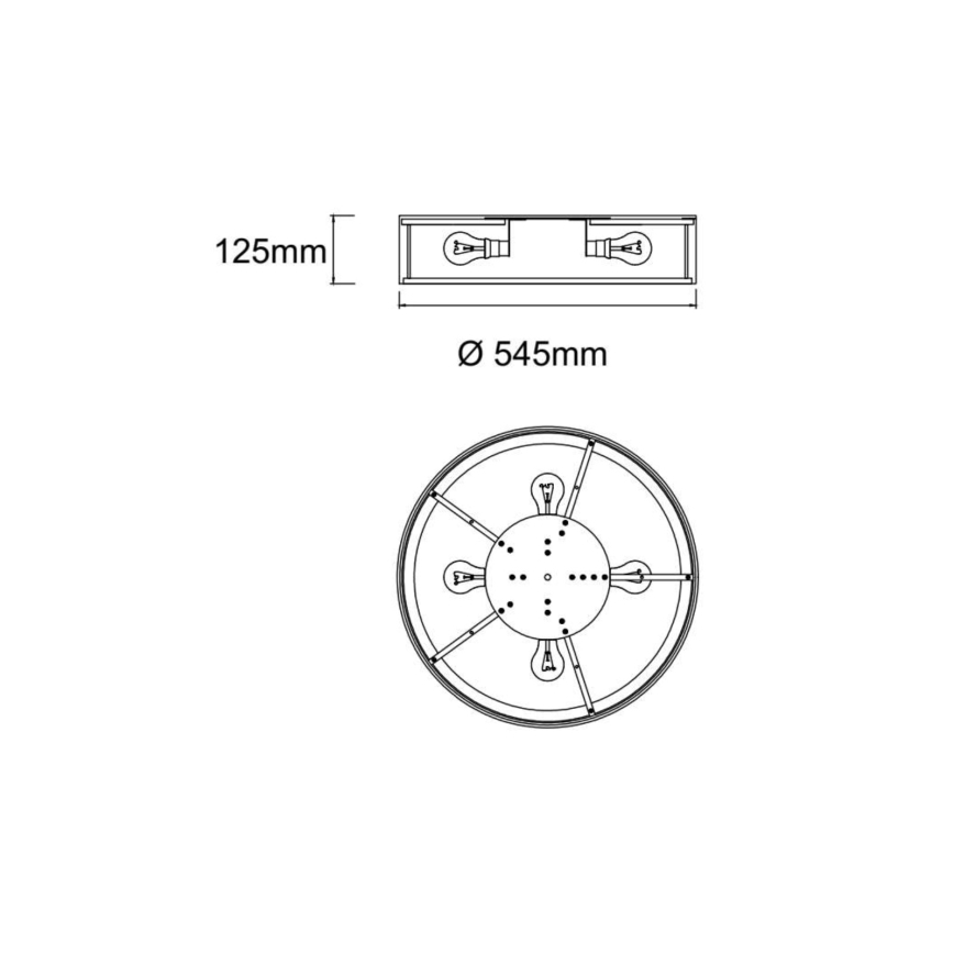 Open Design OR86010 - Kattovalaisin ZALINDRO 4xE27/15W/230V Ø 54,5 cm valkoinen/kiiltävä kromi
