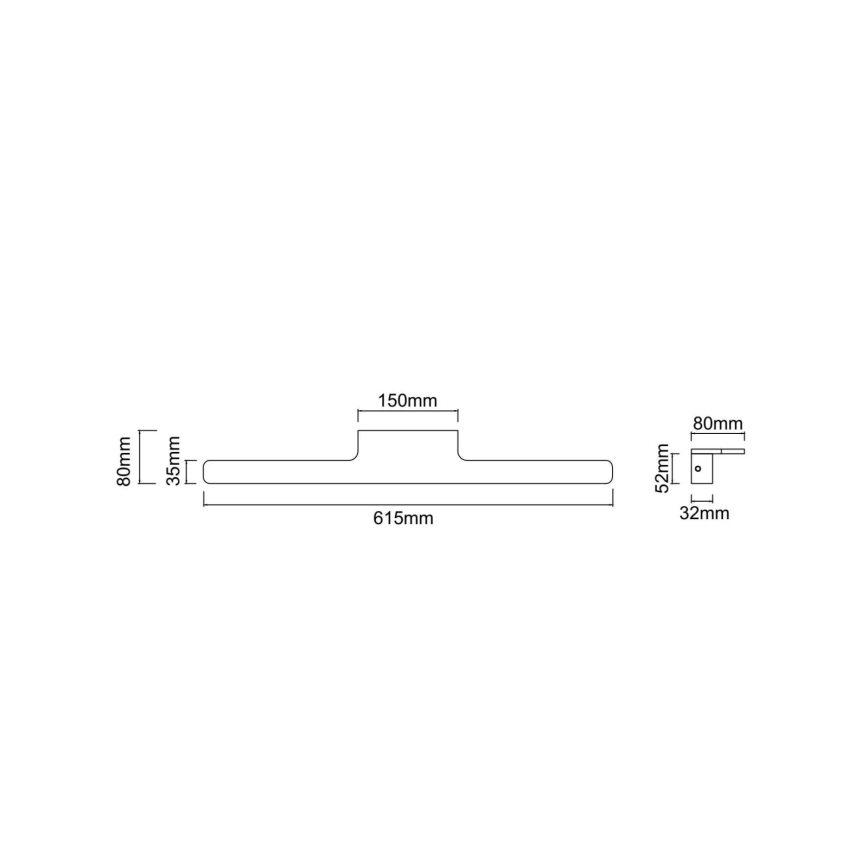 Open Design OR86133 - LED-kylpyhuoneen peilivalaisin LUCE LED/11W/230V 3000/4500/6500K 61,5 cm IP44 musta