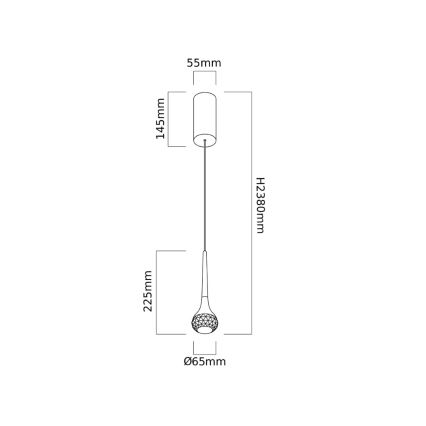 Open Design OR86171 - CRIMA LED-riippuvalaisin vaijerilla LED/7W/230V, messinki