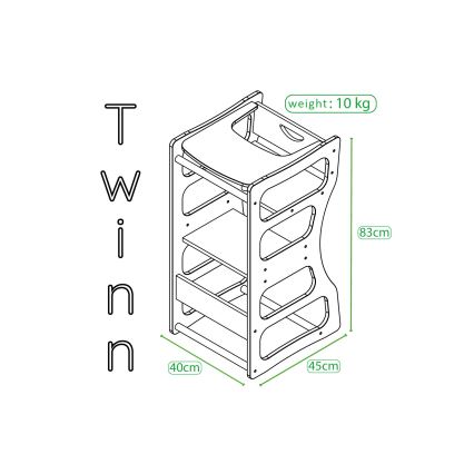 Oppimistorni TWINN 83 x 45 cm ruskea