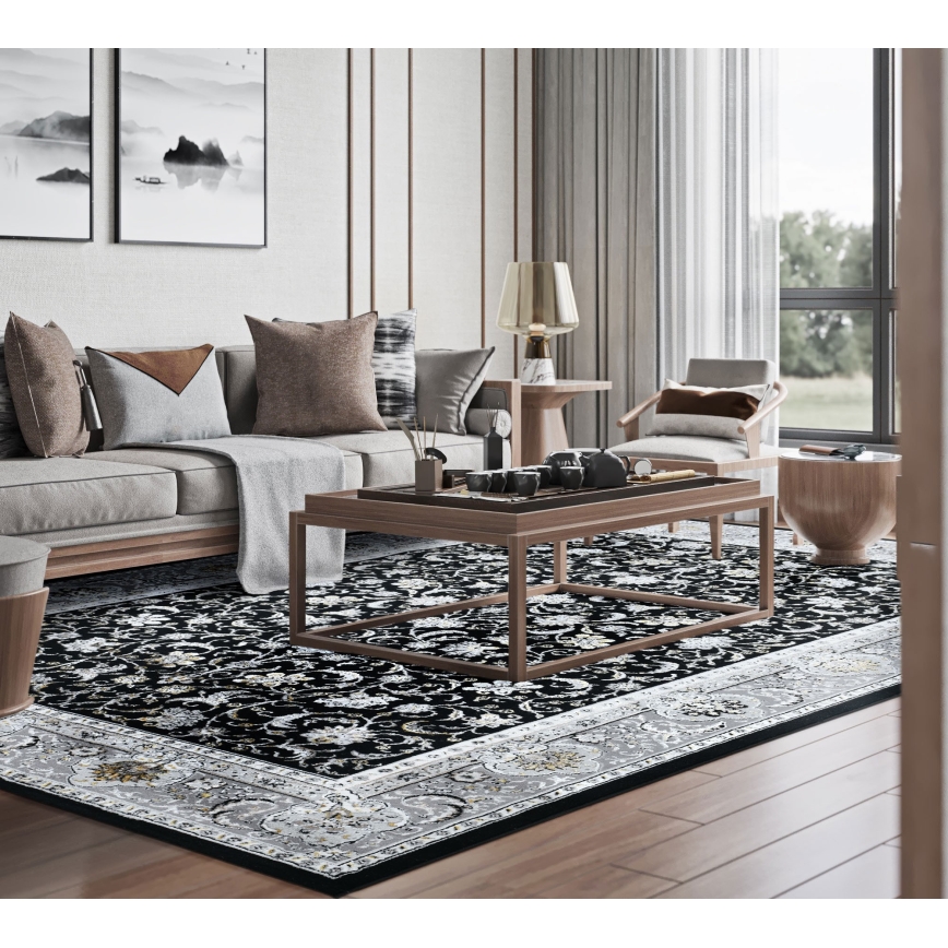 Orientaalinen matto GRECE 120x170 cm 2150 g/m2 musta/harmaa/valkoinen