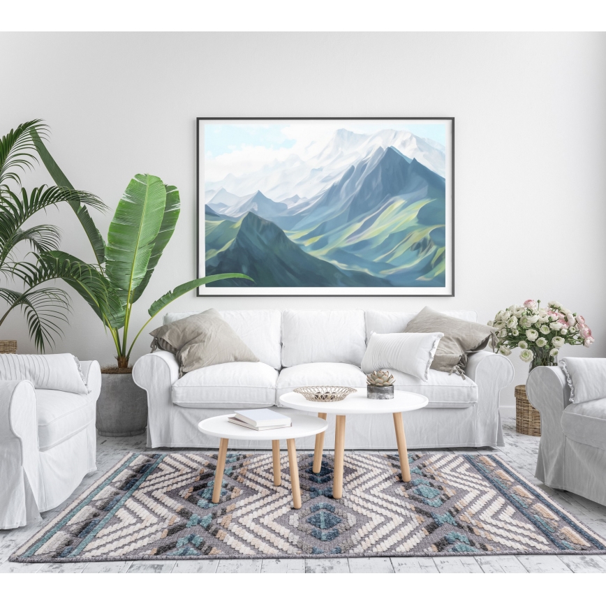 Orientaalinen matto NEPAL 160x230 cm sininen/harmaa/kerma