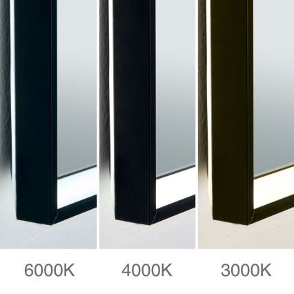 LED Kylpyhuoneen lämmitettävä seinäpeili valolla FRAME LED/48W/230V 3000/4000/6000K 60x45 cm IP44