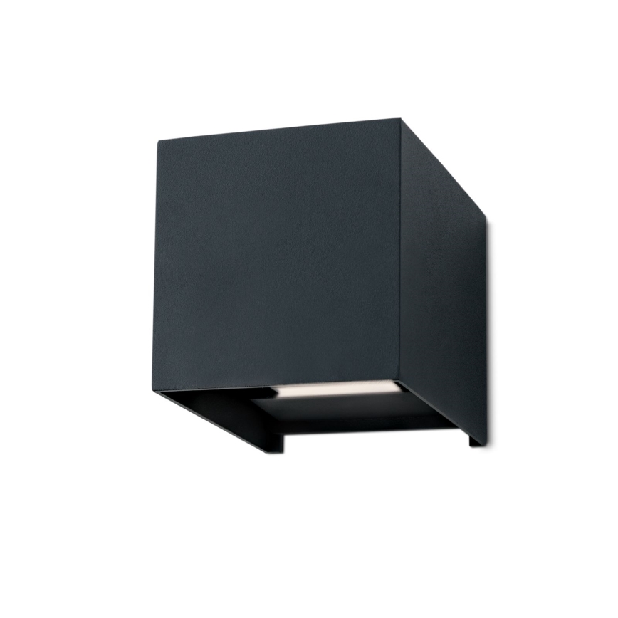 LED Ulkoseinävalaisin CUBE 2xLED/3W/230V IP54 antrasiitti