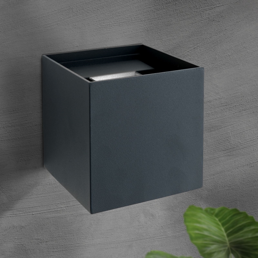 LED Ulkoseinävalaisin CUBE 2xLED/3W/230V IP54 antrasiitti
