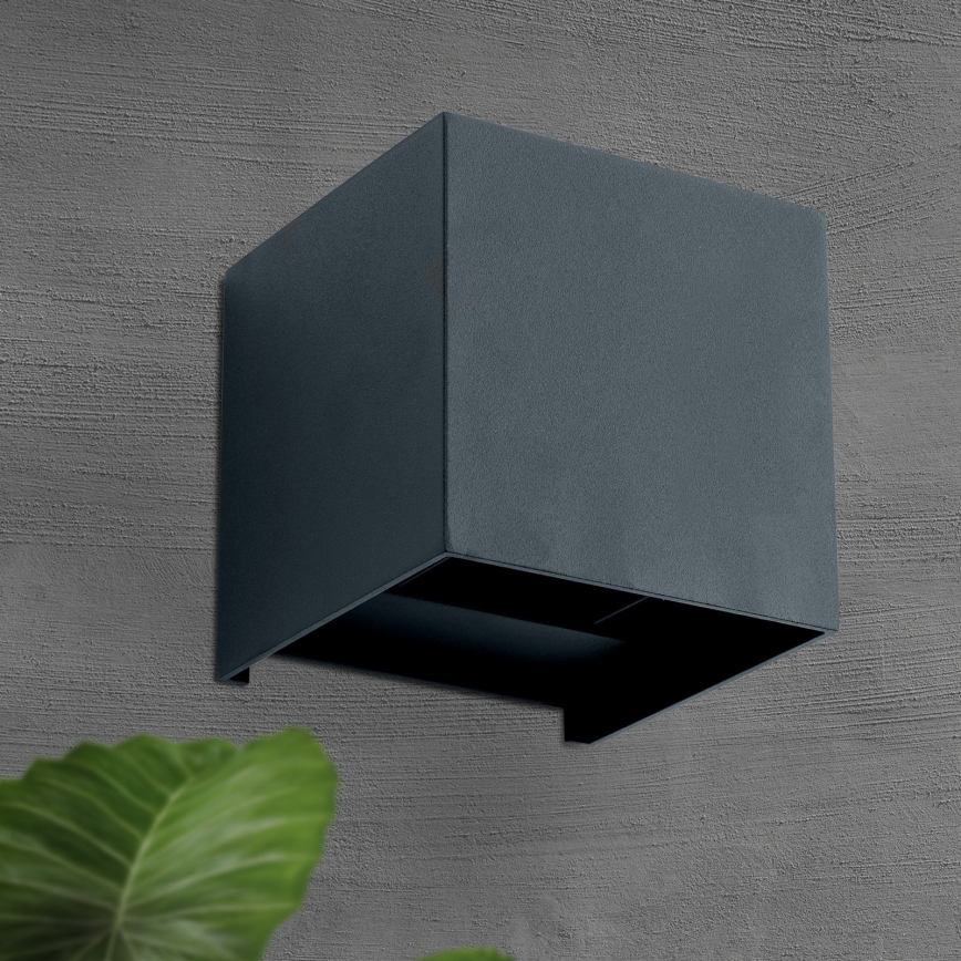 LED Ulkoseinävalaisin CUBE 2xLED/3W/230V IP54 antrasiitti