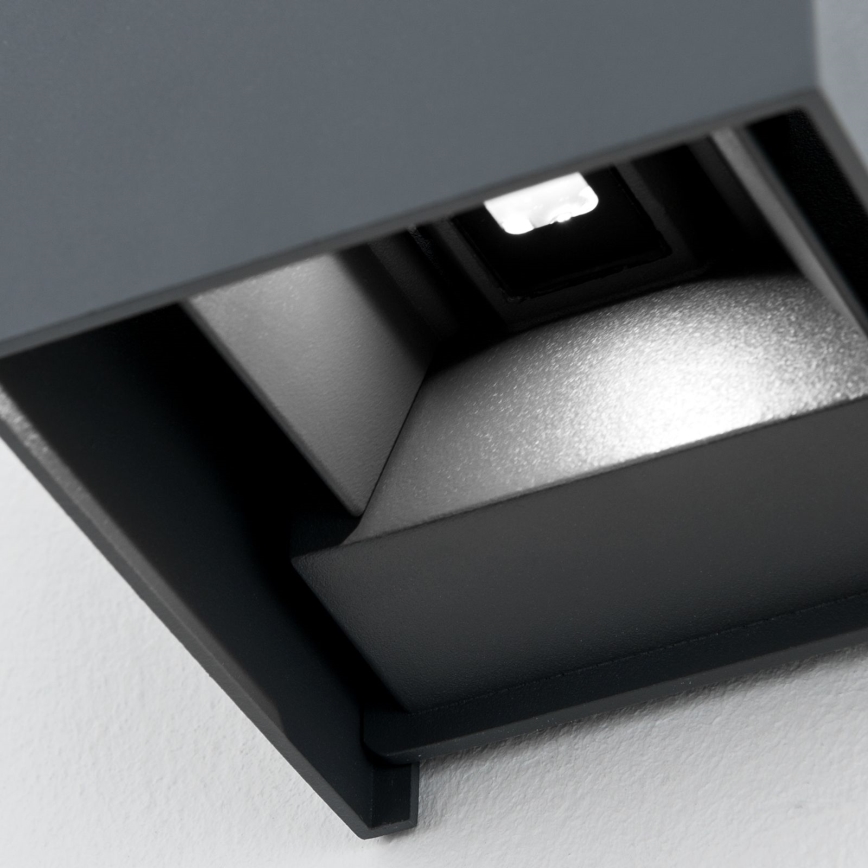 LED Ulkoseinävalaisin CUBE 2xLED/3W/230V IP54 antrasiitti