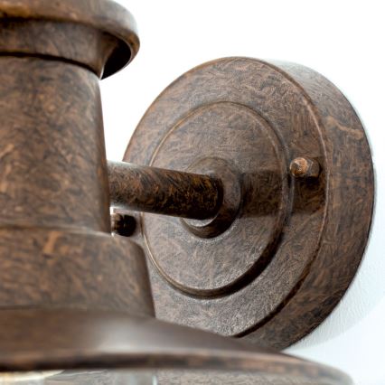 Ulkoseinävalaisin LEONIE 1xE27/60W/230V IP44 pronssi