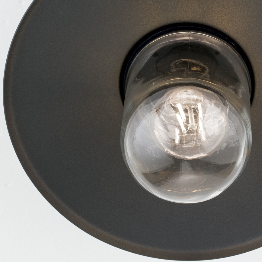 Ulkokäyttöön pinta-asennettava kattovalaisin EDWARD 1xE27/60W/230V IP44 antrasiitti