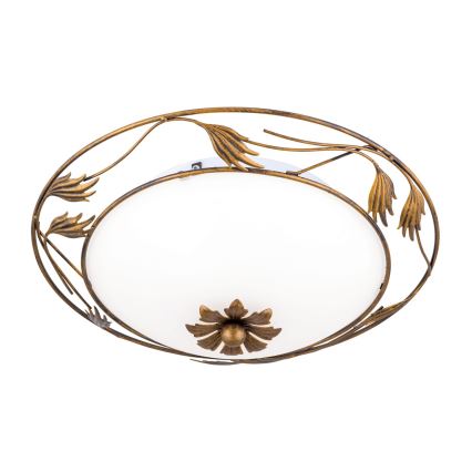 Kattovalo FLEUR 2xE27/60W/230V halkaisija 40 cm pronssi