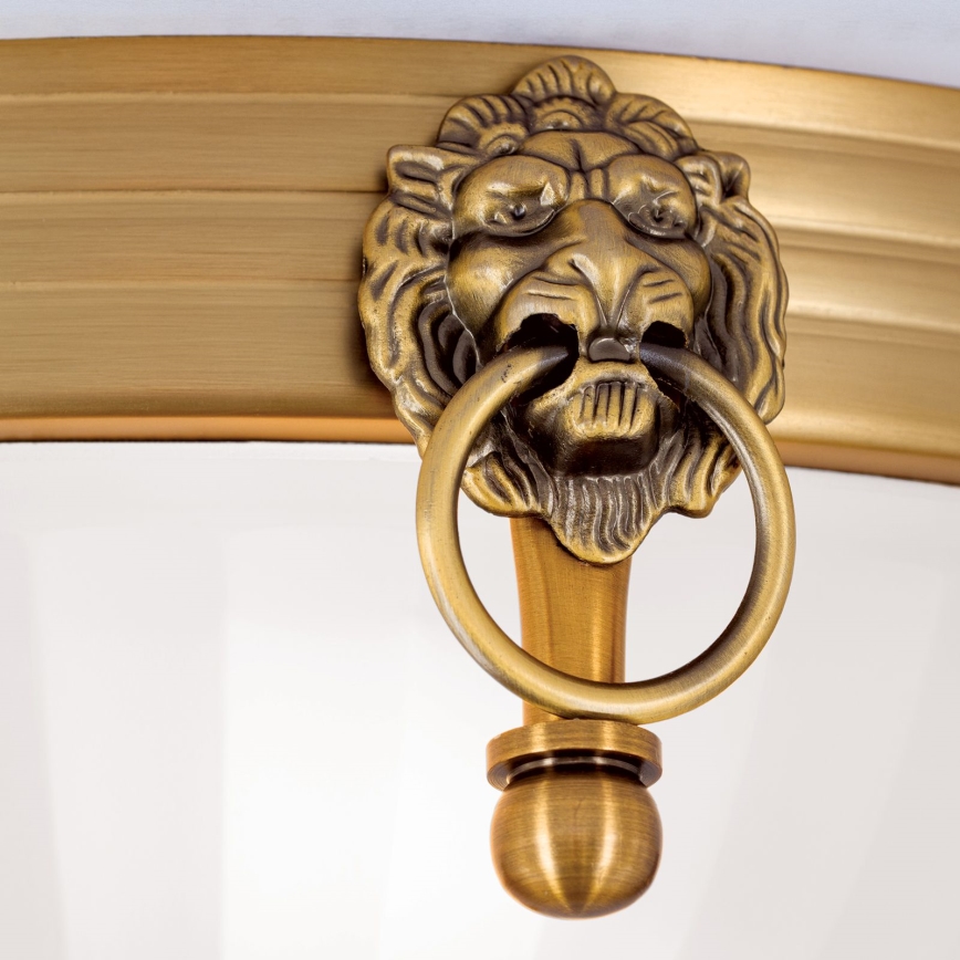 Kattovalo ROCCA 2xE27/60W/230V halkaisija 31 cm pronssi/valkoinen