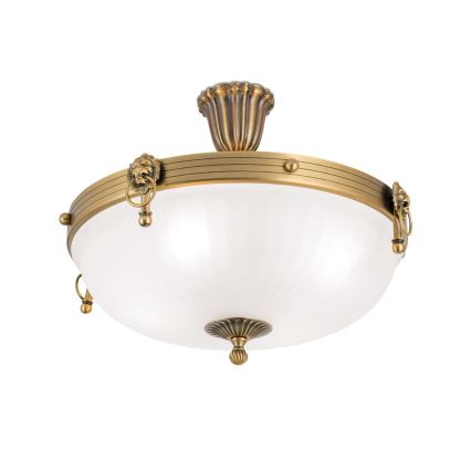 Kiinteä kattokruunu ROCCA 4xE27/60W/230V halkaisija 43 cm pronssi/valkoinen