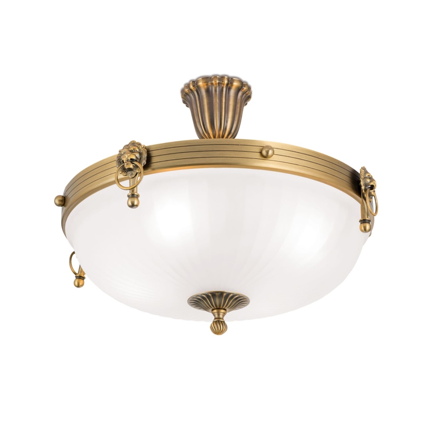 Kiinteä kattokruunu ROCCA 4xE27/60W/230V halkaisija 43 cm pronssi/valkoinen