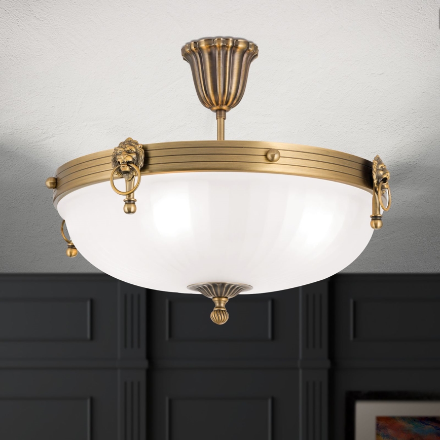 Kiinteä kattokruunu ROCCA 4xE27/60W/230V halkaisija 43 cm pronssi/valkoinen