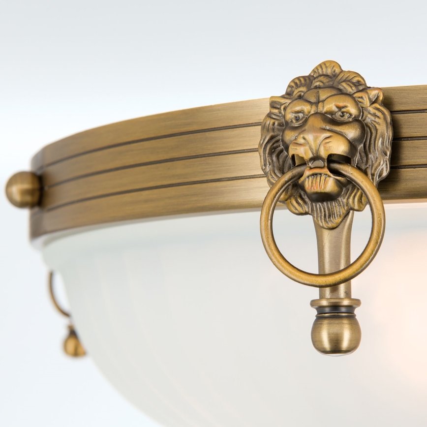 Kiinteä kattokruunu ROCCA 4xE27/60W/230V halkaisija 43 cm pronssi/valkoinen