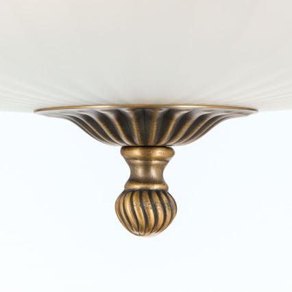 Kiinteä kattokruunu ROCCA 4xE27/60W/230V halkaisija 43 cm pronssi/valkoinen