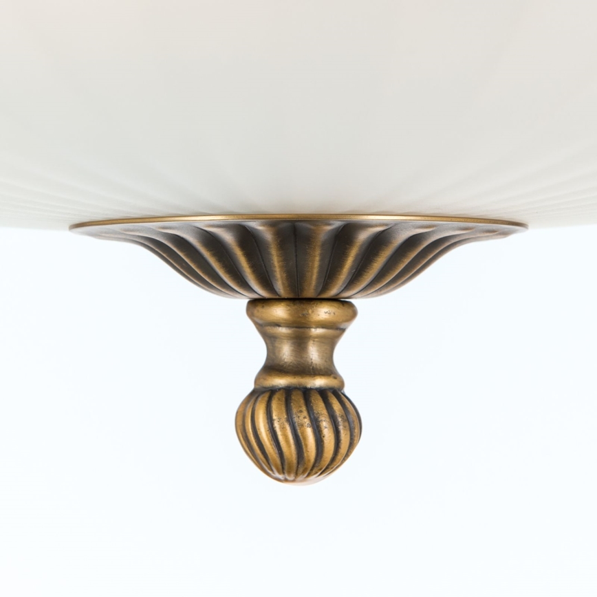 Kiinteä kattokruunu ROCCA 4xE27/60W/230V halkaisija 43 cm pronssi/valkoinen