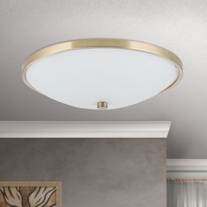 Kattovalo AIDA 3xE27/60W/230V halkaisija 40 cm messinki