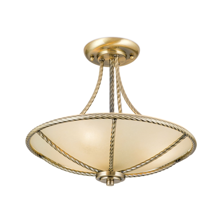 Riippukattokruunu MAURO 3xE27/60W/230V halkaisija 42 cm pronssi