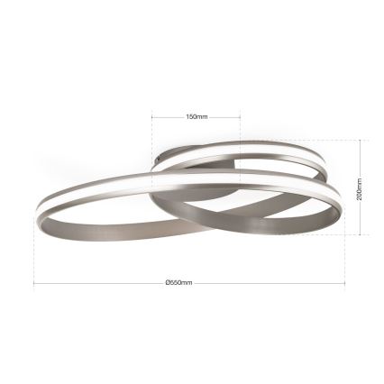 LED himmennettävä kattovalaisin CIRCUS LED/30W/230V hopea