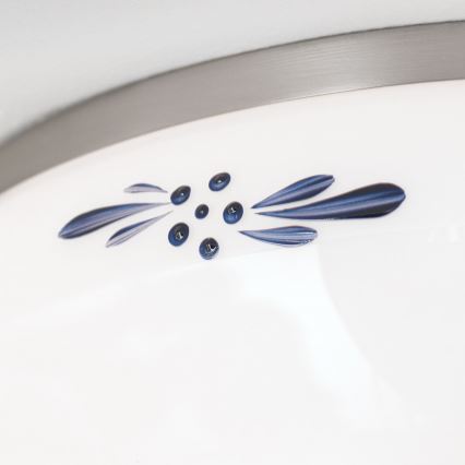 Kattovalo LANDHAUS 2xE27/60W/230V halkaisija 28 cm mattakromi/valkoinen