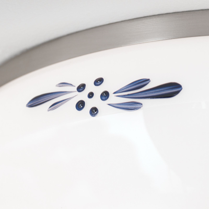 Kattovalo LANDHAUS 2xE27/60W/230V halkaisija 28 cm mattakromi/valkoinen