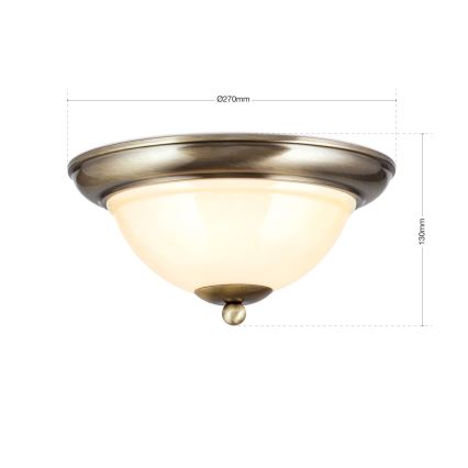 Kattovalo AUSTRIAN OLD LAMP 2xE27/60W/230V halkaisija 27 cm pronssi/beige