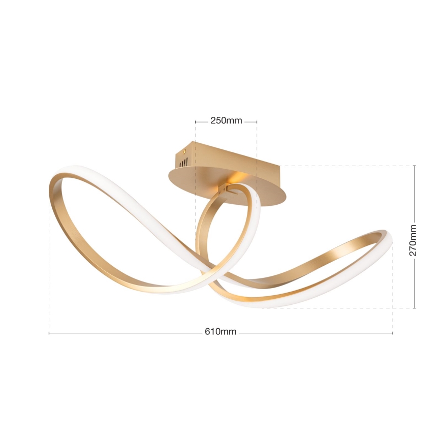 LED-himmennyskattokruunu CIRCUS LED/30W/230V kulta