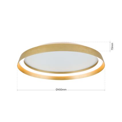 LED himmennettävä kattovalaisin MANTA LED/38W/230V 2700/3000/4000K Ø 45 cm kulta