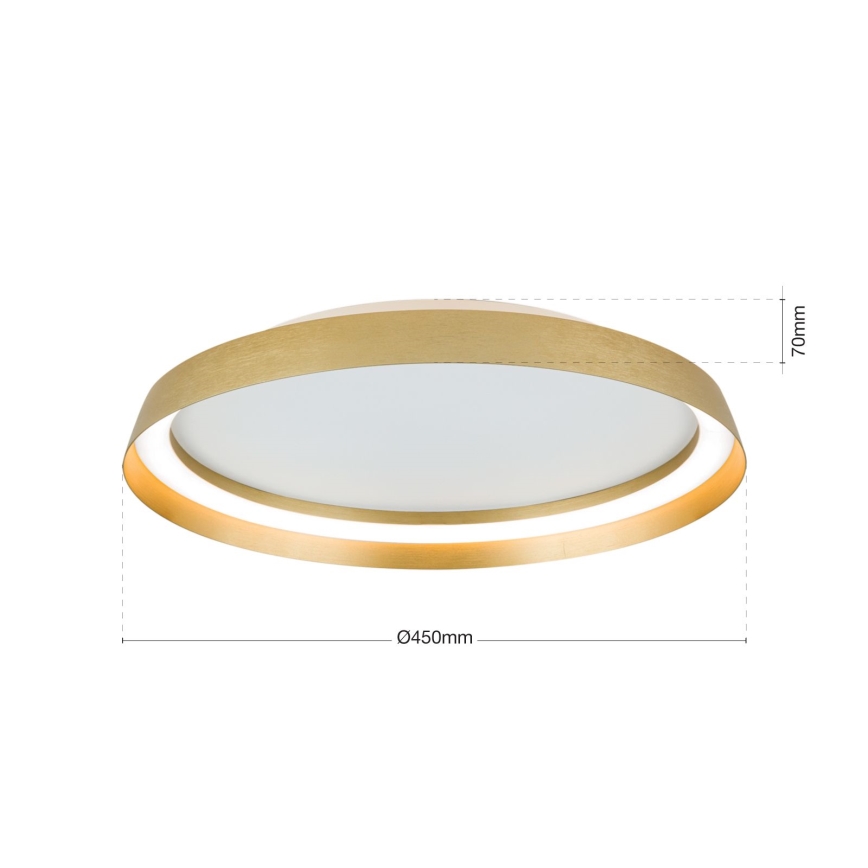 LED himmennettävä kattovalaisin MANTA LED/38W/230V 2700/3000/4000K Ø 45 cm kulta