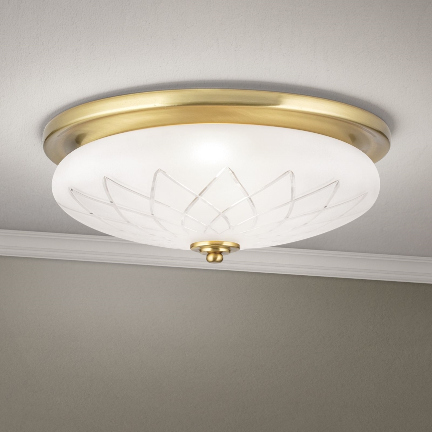 Kattovalo PORTO 2xE27/40W/230V halkaisija 37 cm kulta