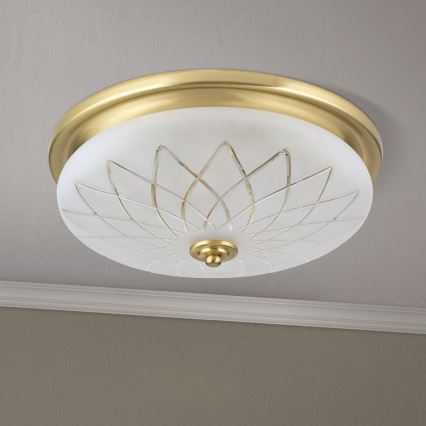 Kattovalo PORTO 2xE27/40W/230V halkaisija 37 cm kulta