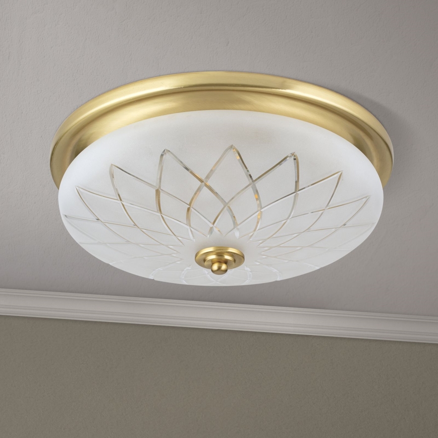 Kattovalo PORTO 2xE27/40W/230V halkaisija 37 cm kulta