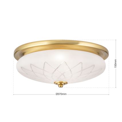 Kattovalo PORTO 2xE27/40W/230V halkaisija 37 cm kulta