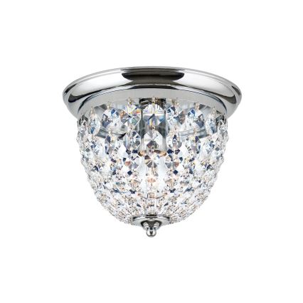 Kristallikattovalaisin PLAFOND 1xE27/40W/230V halkaisija 26 cm kiiltävä kromi