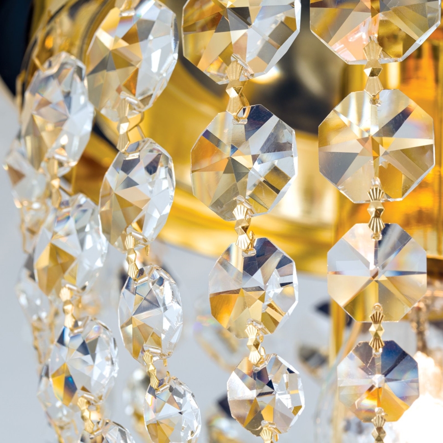 Kristallikattovalaisin PLAFOND 1xE27/40W/230V halkaisija 26 cm kulta