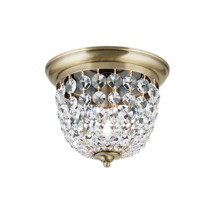 Kristallikattovalaisin PLAFOND 1xE27/40W/230V halkaisija 26 cm pronssi