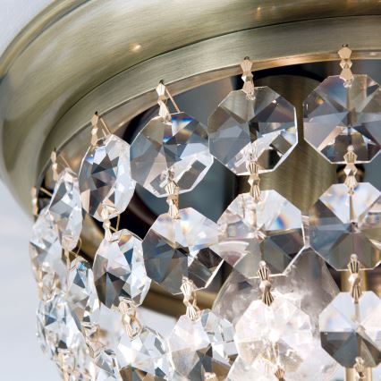 Kristallikattovalaisin PLAFOND 3xE27/40W/230V halkaisija 35 cm pronssi