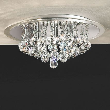 Kristallikattovalaisin GLORIA 4xG9/40W/230V halkaisija 38 cm läpinäkyvä/kiiltävä kromi