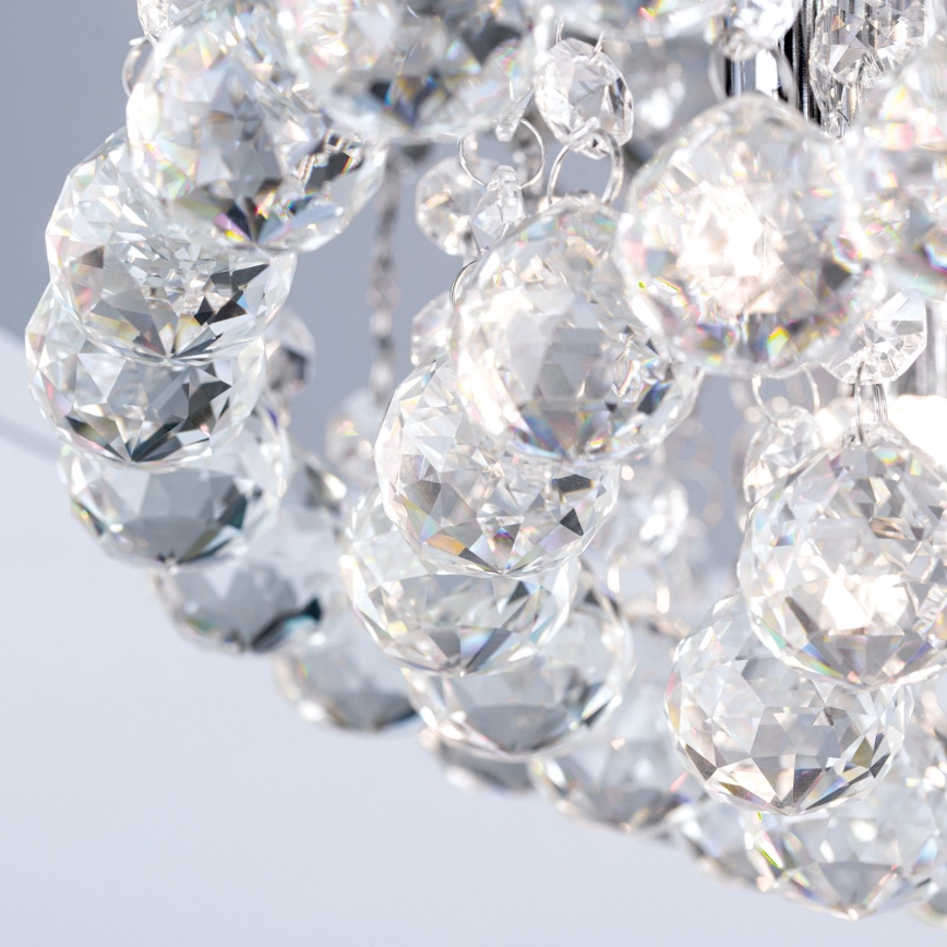 Kristallikattovalaisin GLORIA 4xG9/40W/230V halkaisija 38 cm läpinäkyvä/kiiltävä kromi