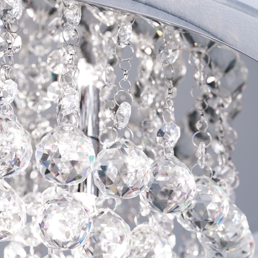 Kristallikattovalaisin GLORIA 6xG9/40W/230V halkaisija 50 cm läpinäkyvä/kiiltävä kromi