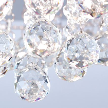 Kristallikattovalaisin GLORIA 6xG9/40W/230V halkaisija 50 cm läpinäkyvä/kiiltävä kromi