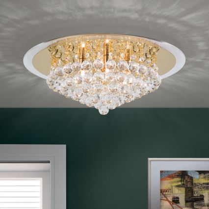 Kristallikattovalaisin GLORIA 6xG9/40W/230V halkaisija 50 cm kulta